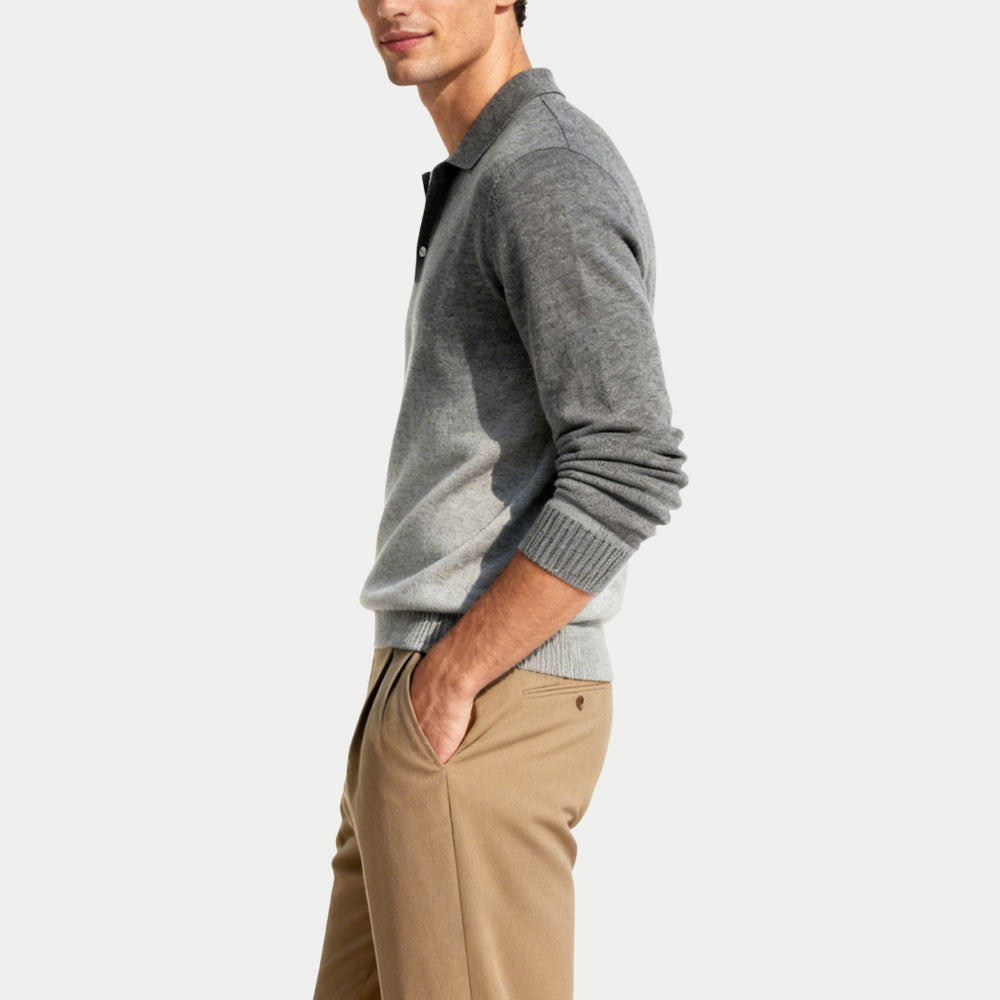 Gradient Design Men's Polo Collar Sweater