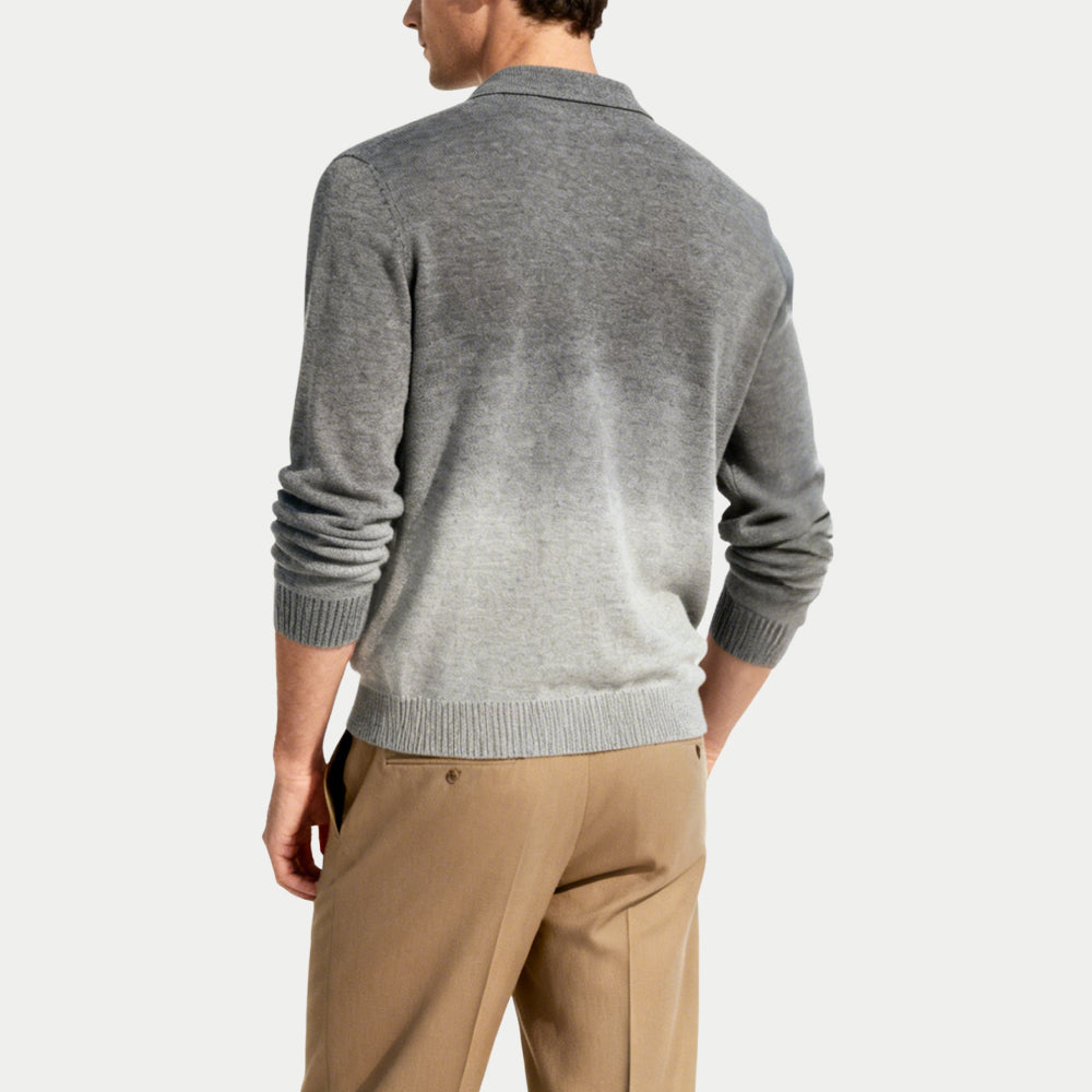 Gradient Design Men's Polo Collar Sweater