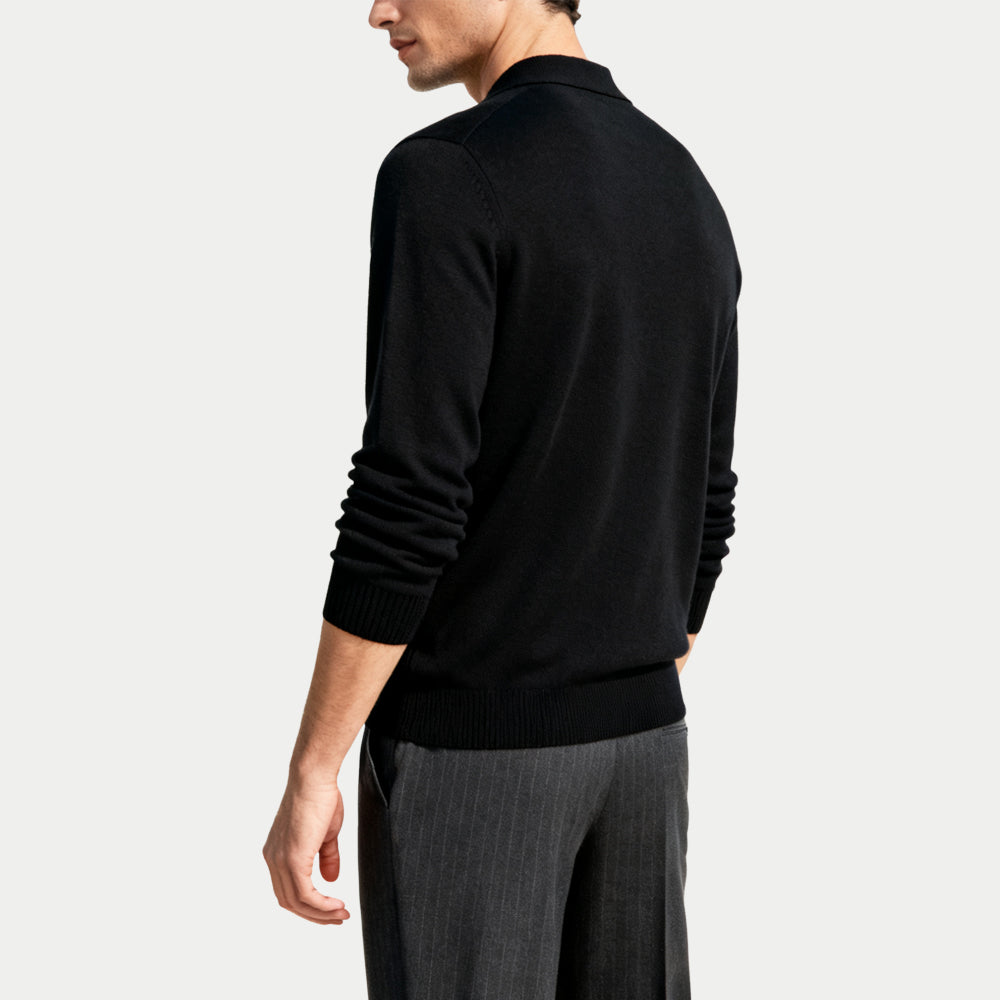 Simple Business Men's Polo Collar Sweater