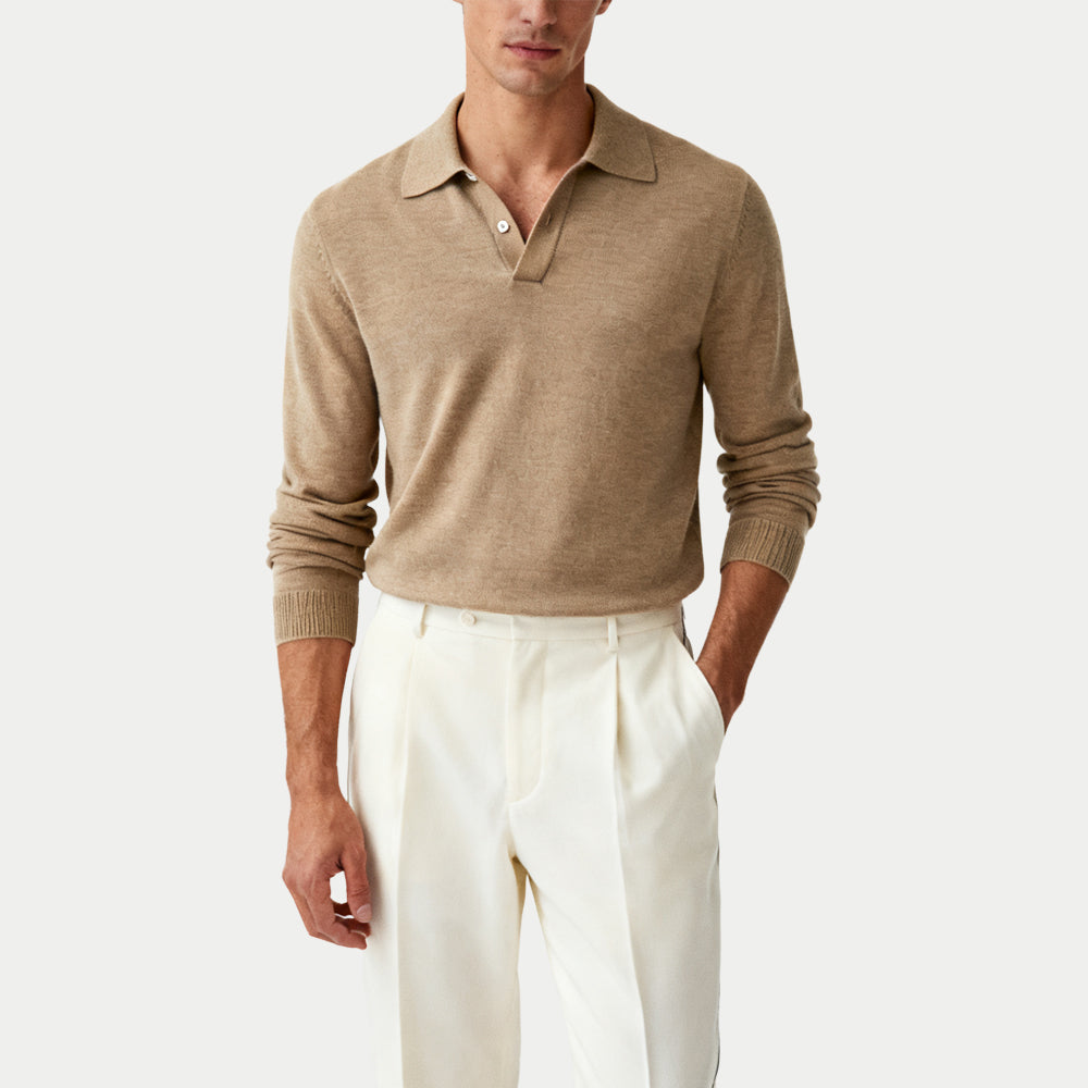 Casual Simple Men's Polo Collar Sweater