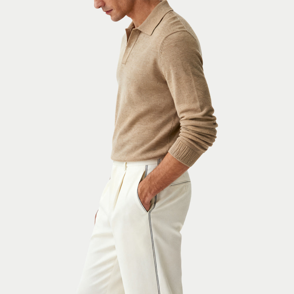 Casual Simple Men's Polo Collar Sweater