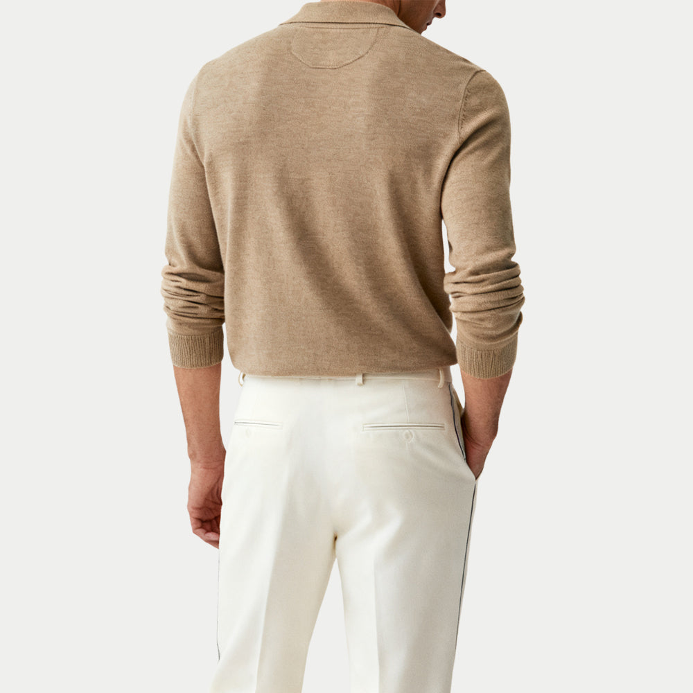 Casual Simple Men's Polo Collar Sweater