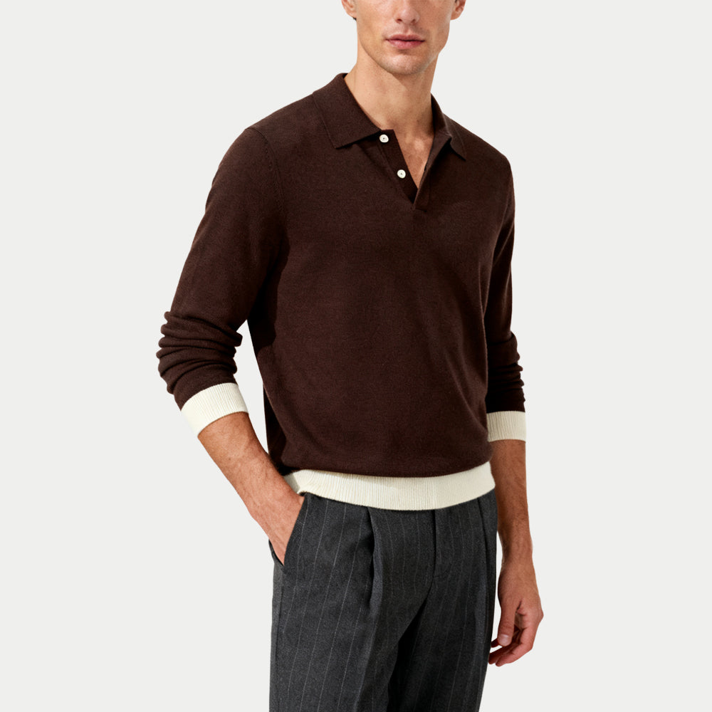 Classic Retro Men's Polo Collar Sweater