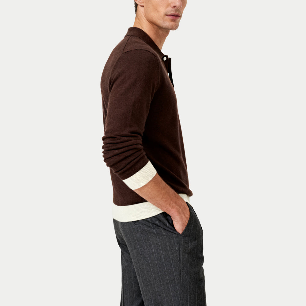 Classic Retro Men's Polo Collar Sweater