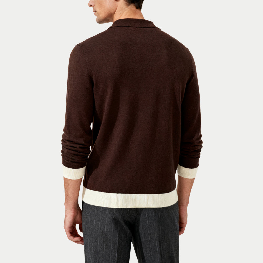 Classic Retro Men's Polo Collar Sweater