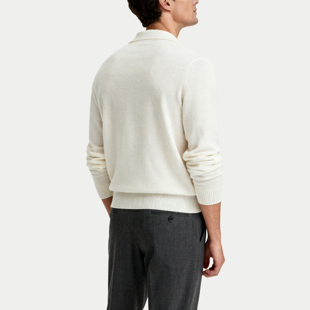 Comfort Solid Simple Men's Polo Collar Sweater