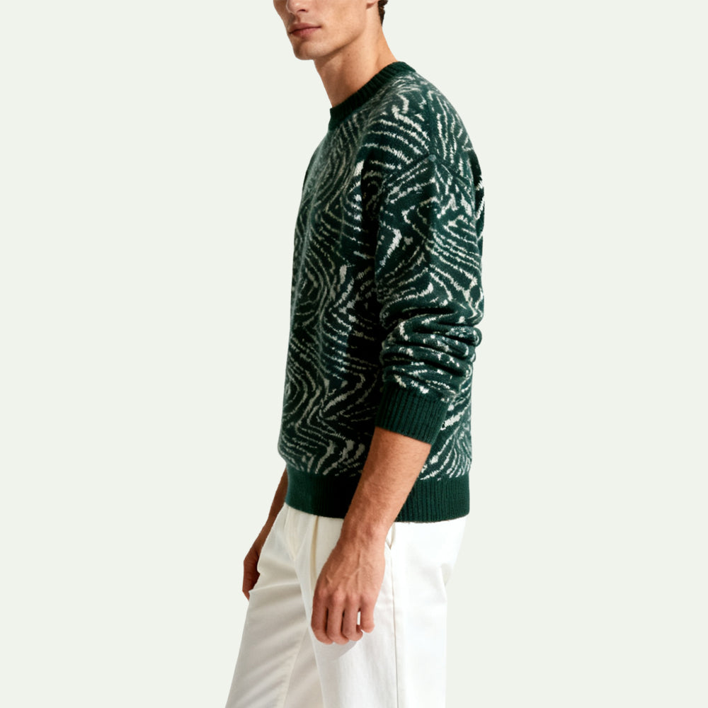 Wave Textured Men's Pullover Sweater