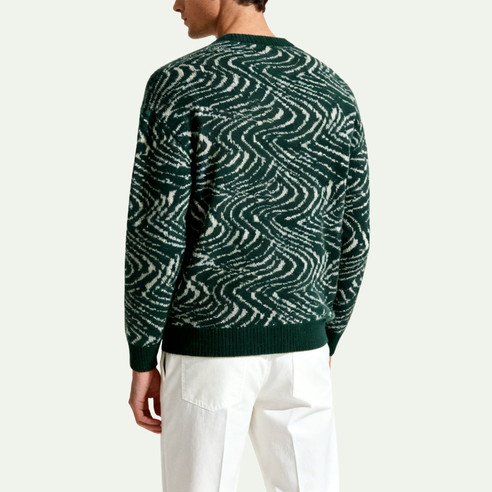 Wave Textured Men's Pullover Sweater