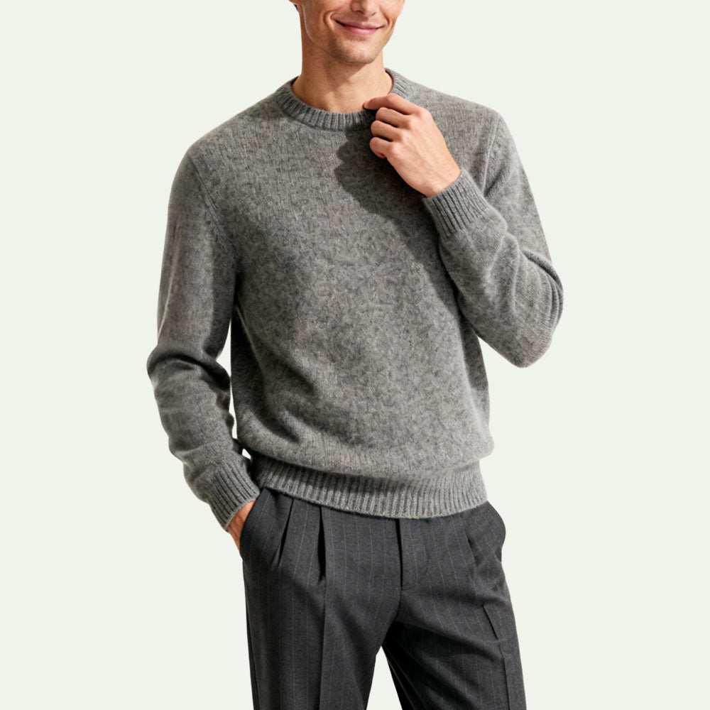 Simple Crew Neck Men's Pullover Sweater