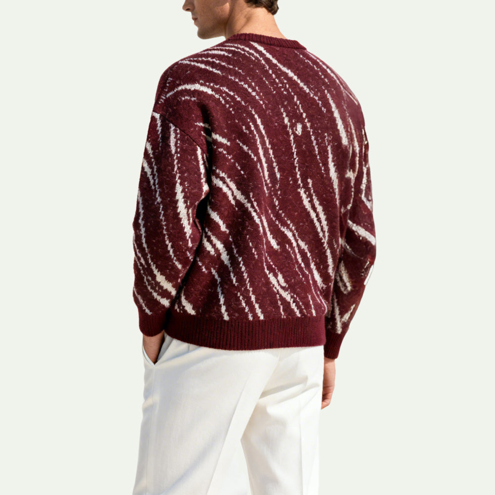 Retro Textured Men's Pullover Sweater