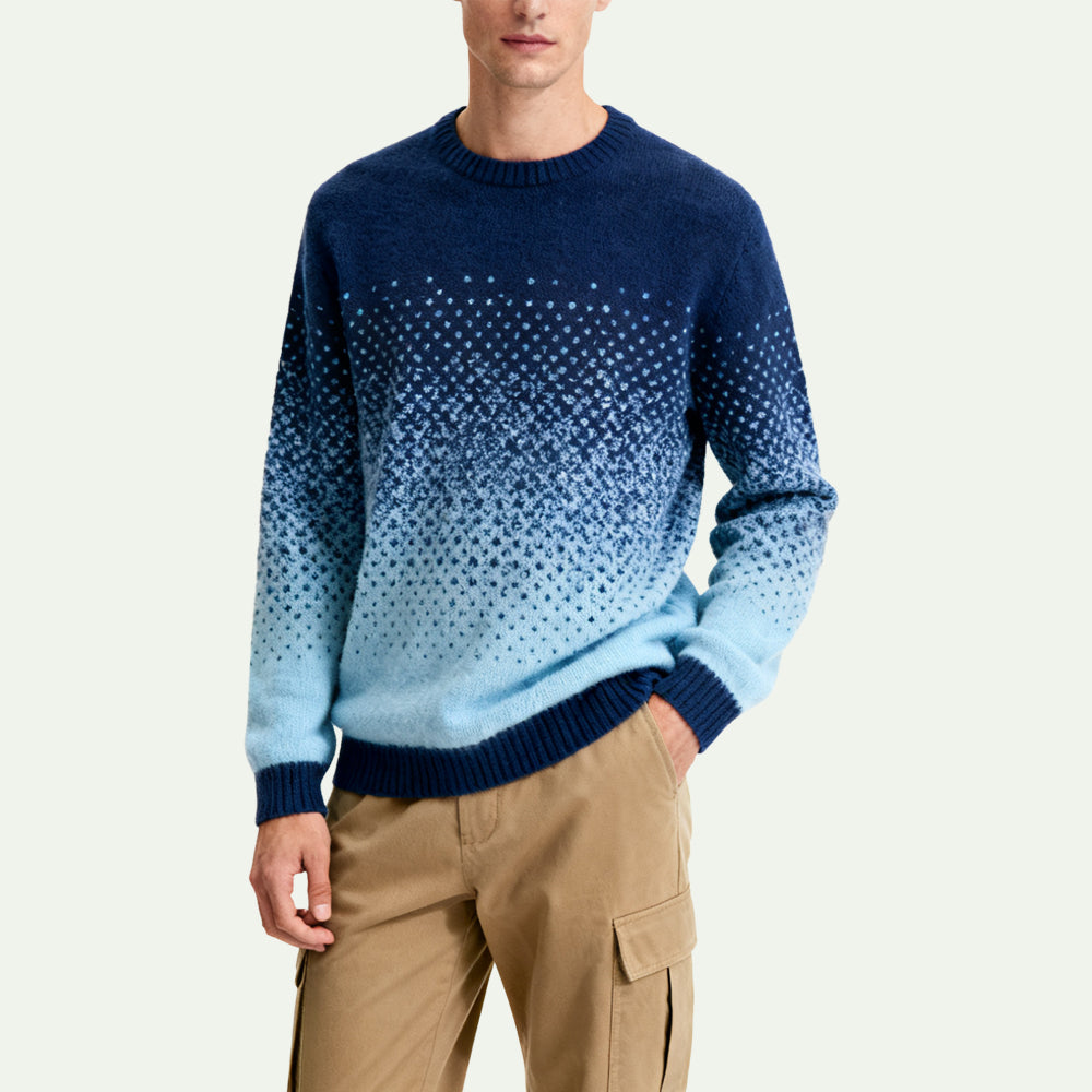 Retro Gradient Fashion Men's Pullover Sweater