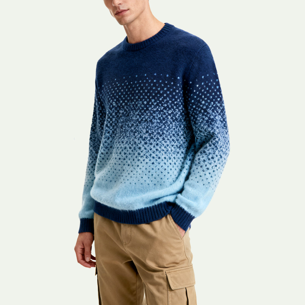 Retro Gradient Fashion Men's Pullover Sweater