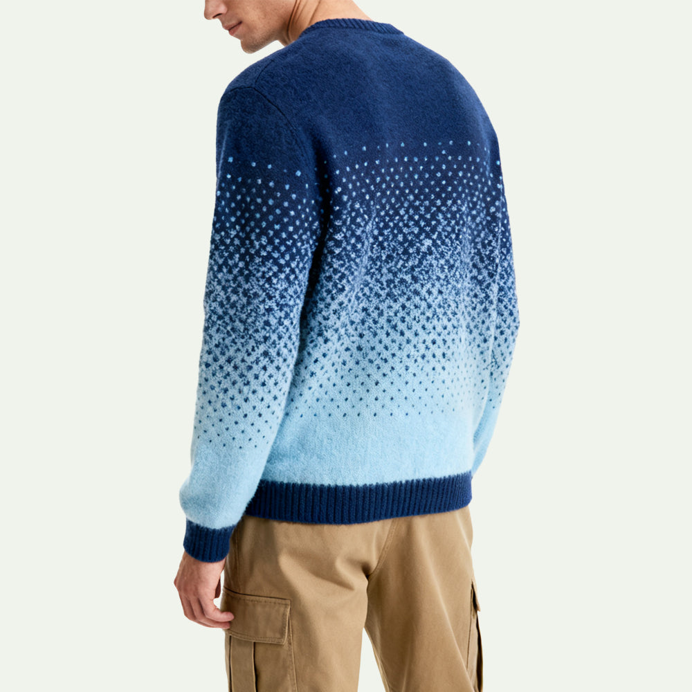 Retro Gradient Fashion Men's Pullover Sweater