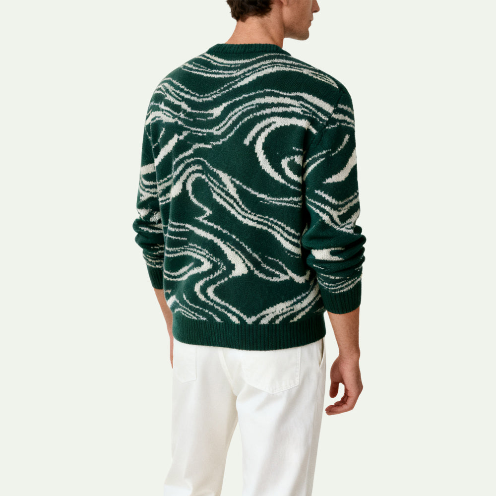 Wave Texture Men's Pullover Sweater