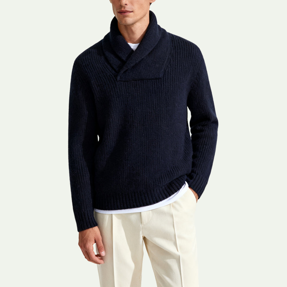 Turret Neck Comfortable Men's Pullover Sweater
