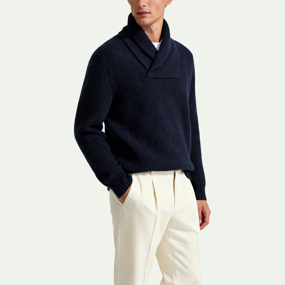 Turret Neck Comfortable Men's Pullover Sweater
