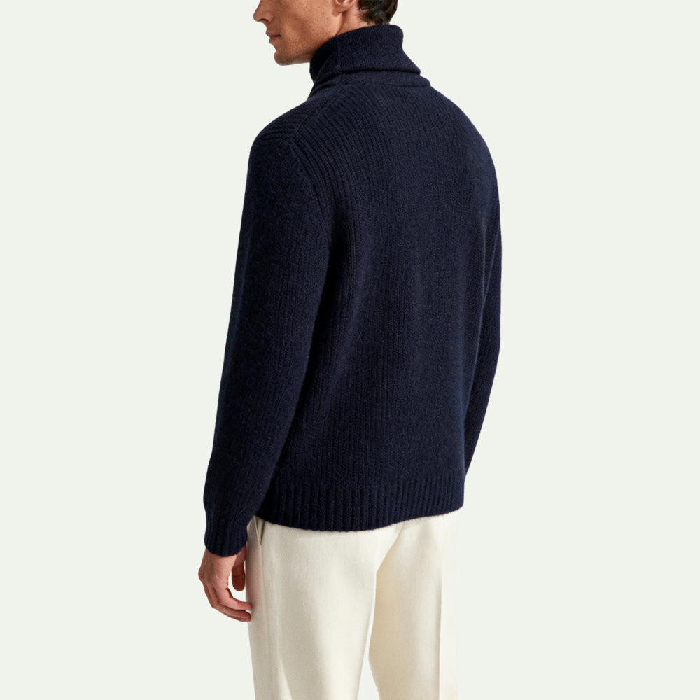 Turret Neck Comfortable Men's Pullover Sweater