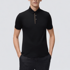 High quality black slim fit men's polo shirt