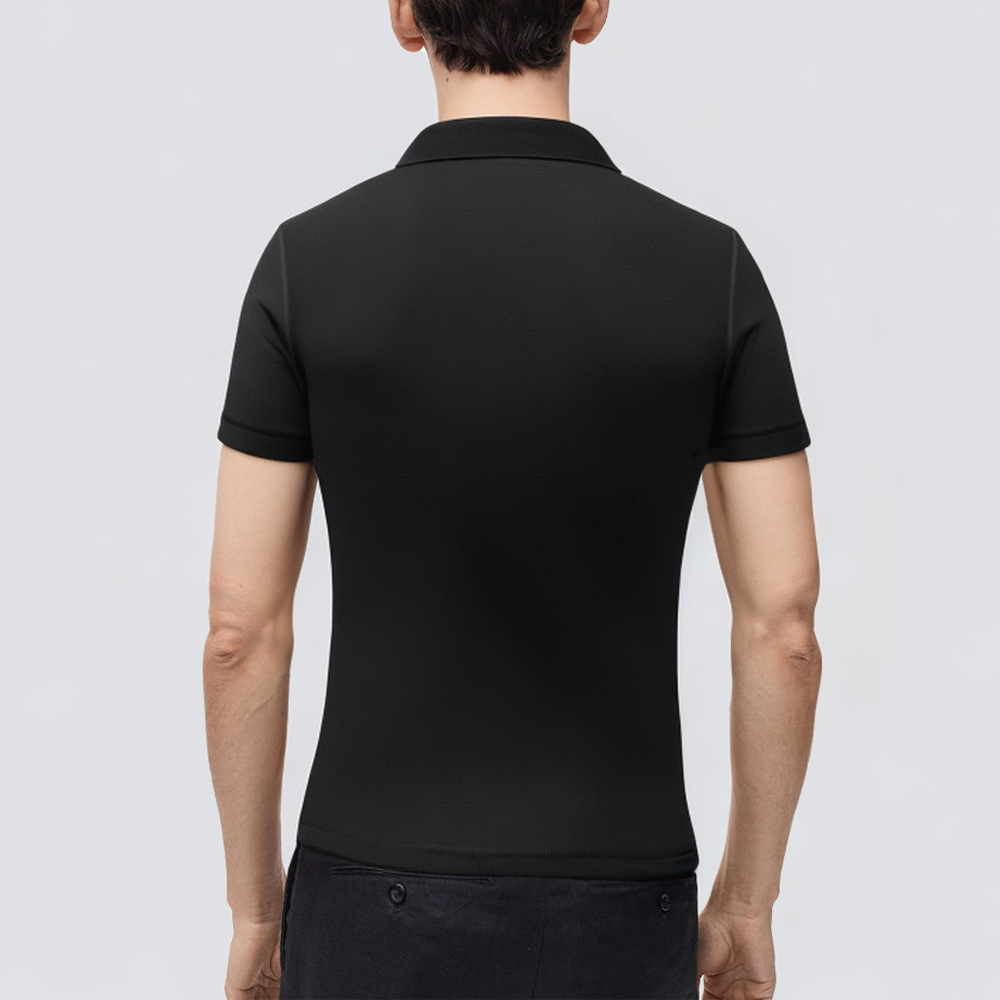 High quality black slim fit men's polo shirt