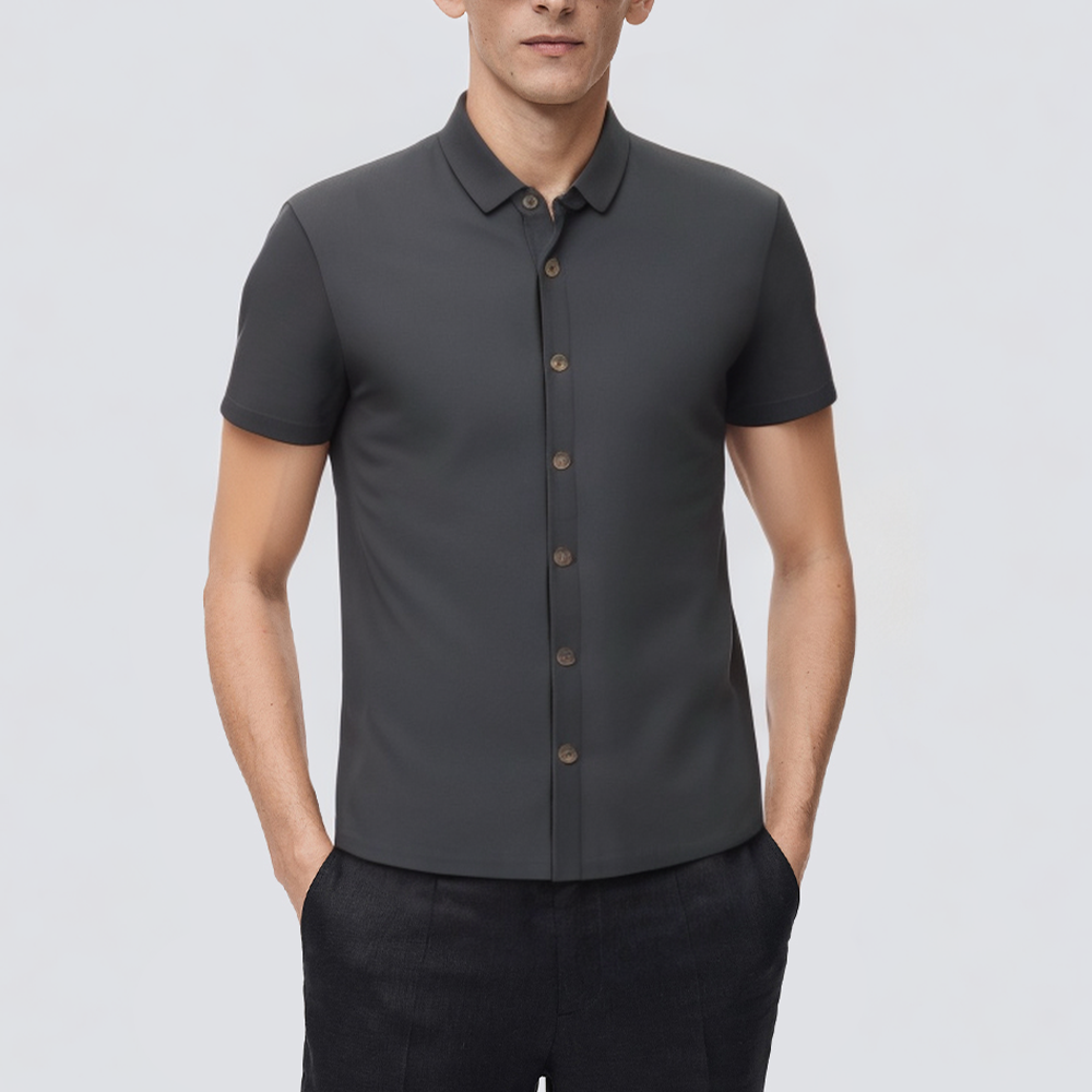 High quality black short sleeve men's polo shirt