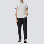 White breathable short-sleeved men's polo shirt