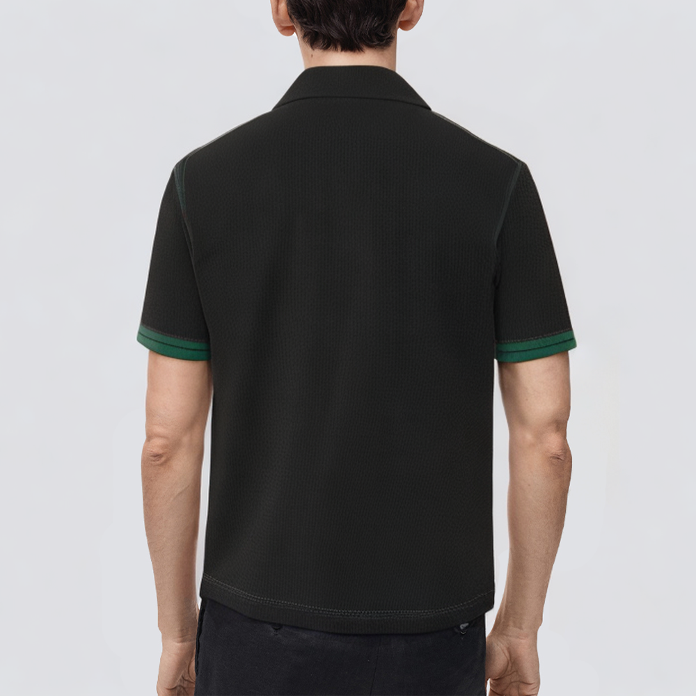 High quality striped short sleeve men's polo shirt
