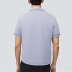Men's short-sleeved polo shirt with contrast piping