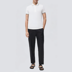 Men's embroidered striped short-sleeved polo shirt