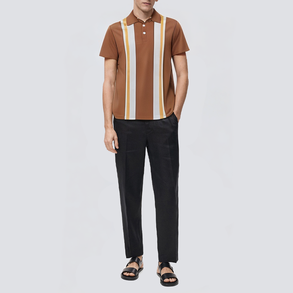 High quality knitted short sleeve men's polo shirt