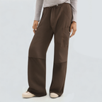 Brown casual loose women's cargo trousers