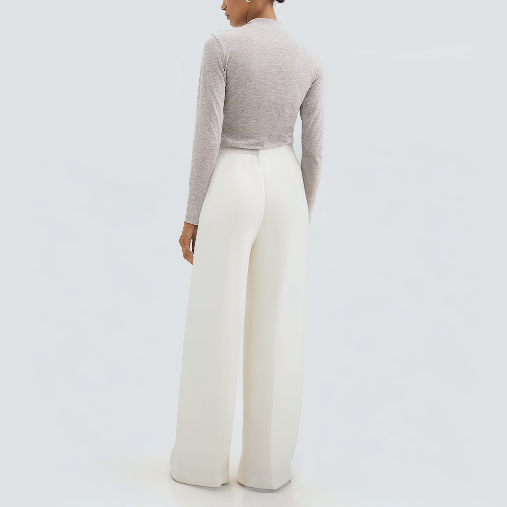 White casual straight loose women's trousers