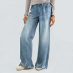 Washed ripped fashion women's denim trousers
