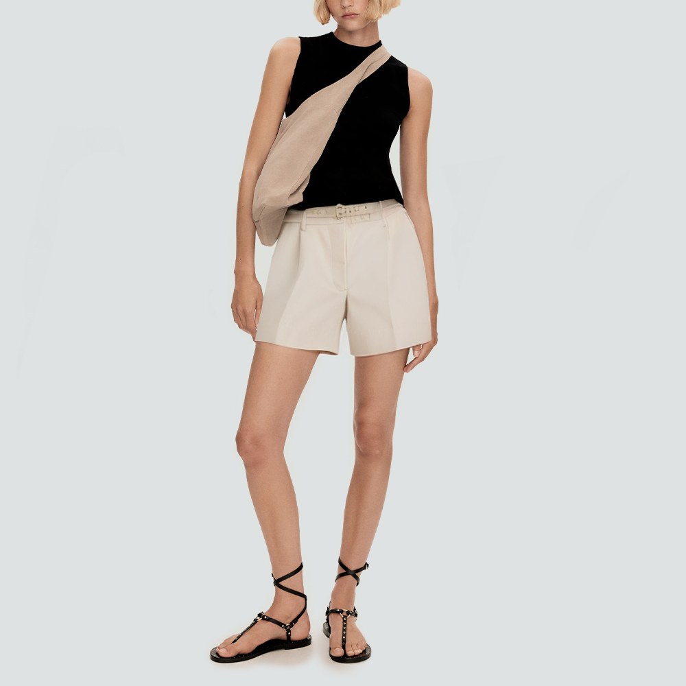 Light brown casual simple women's shorts