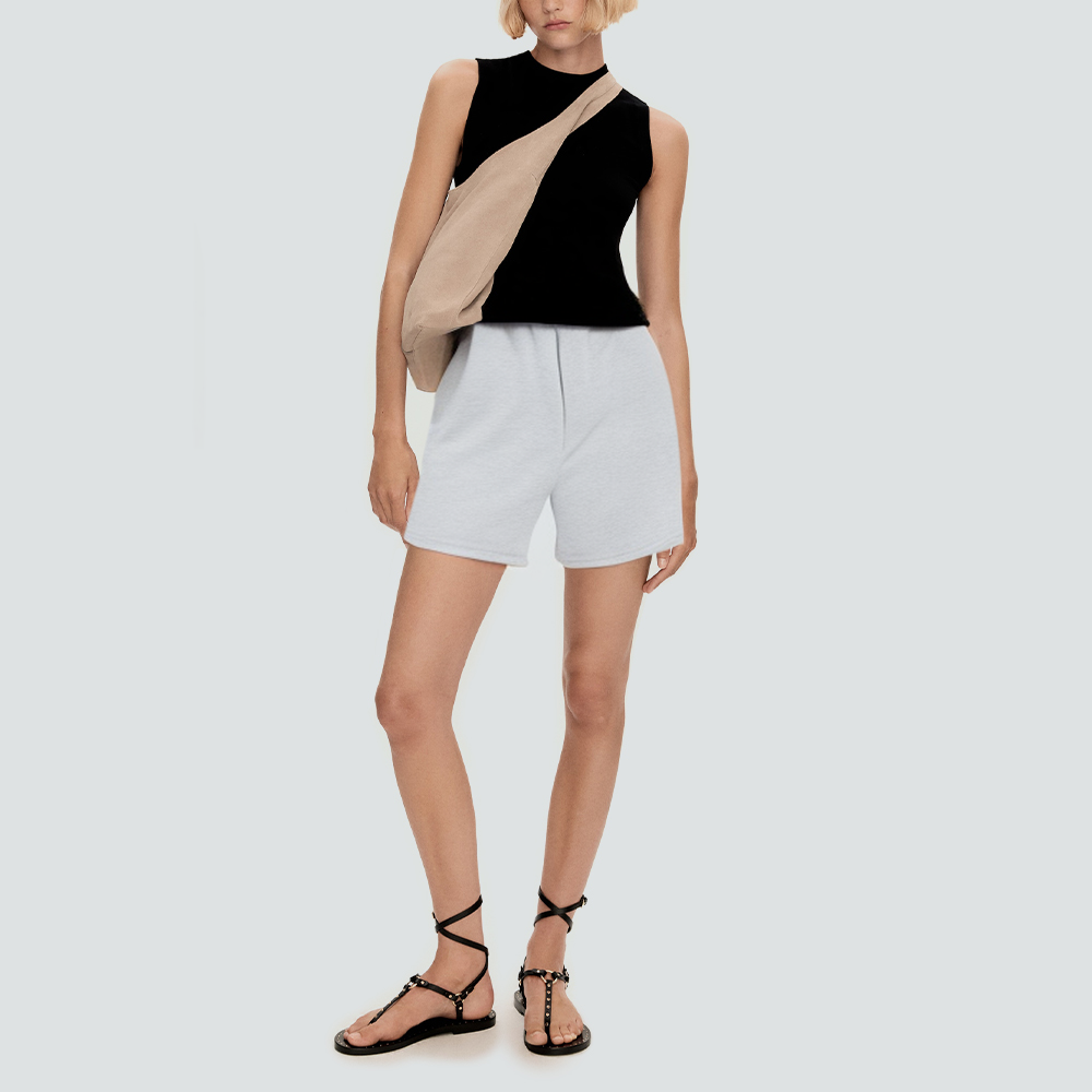Casual elastic waist women's sports shorts