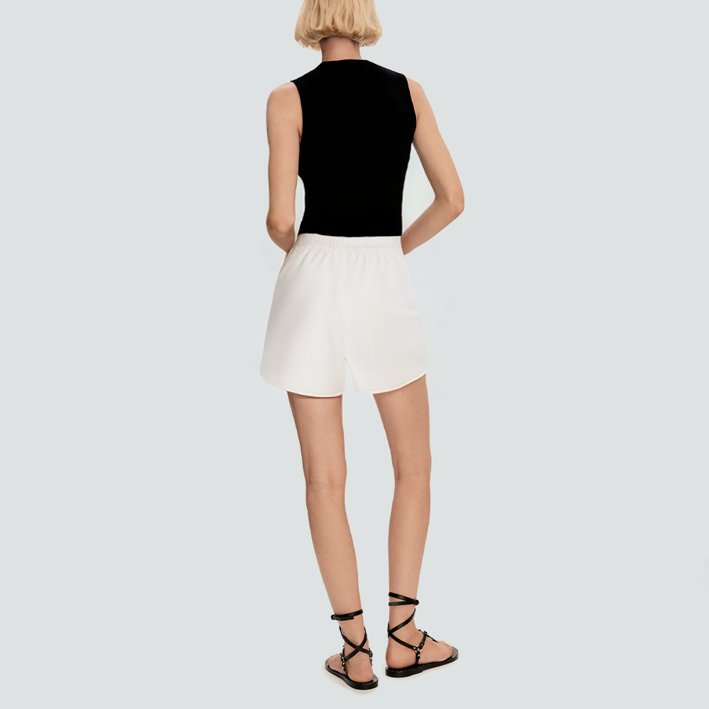 White side stripe drawstring women's casual shorts