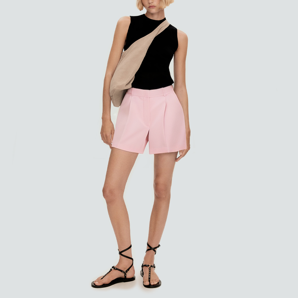 Solid color side pocket fashion women's shorts