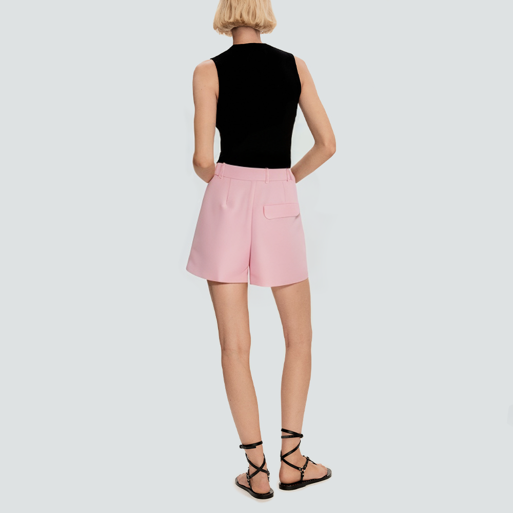 Solid color side pocket fashion women's shorts